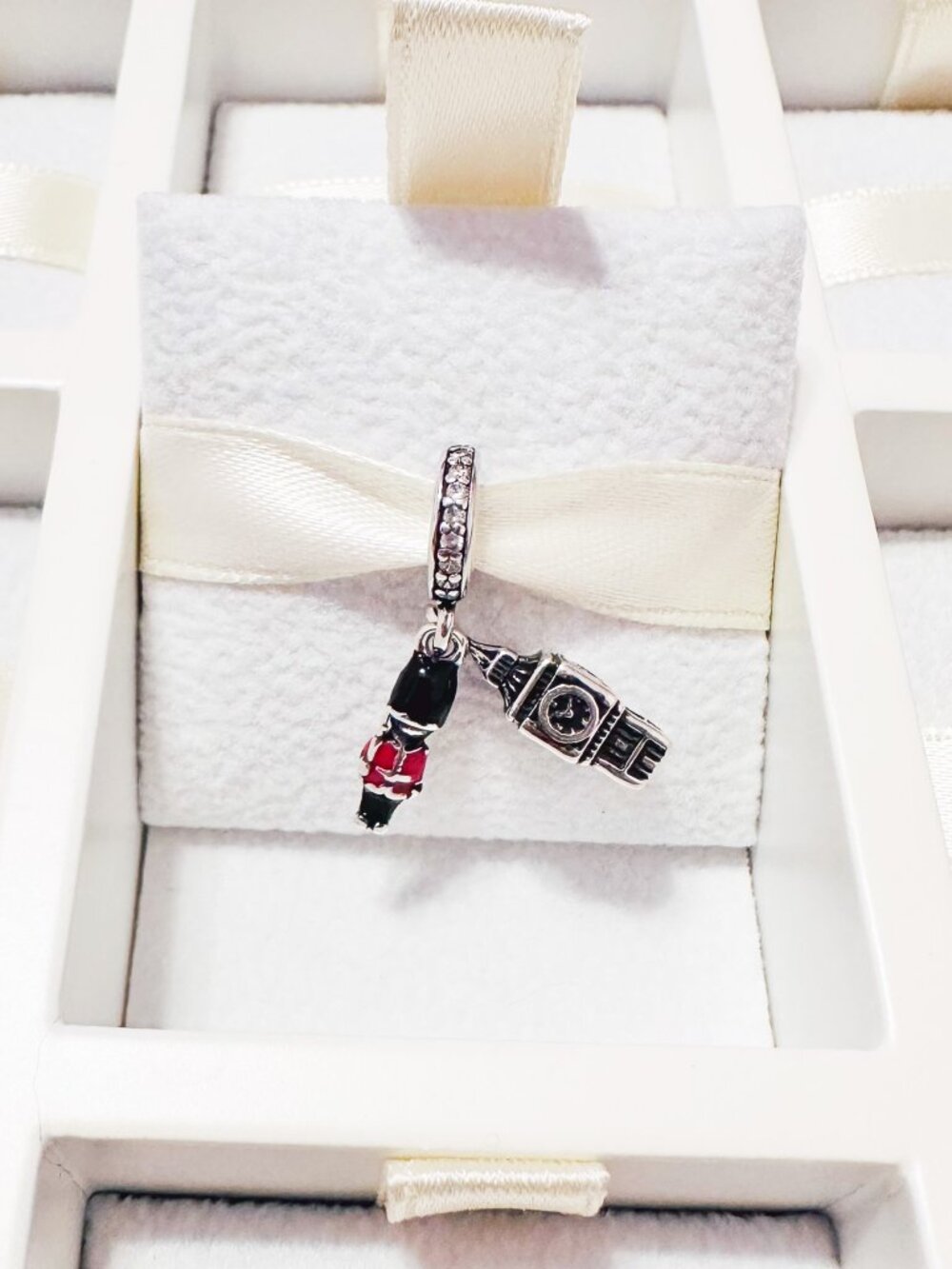 925 Sterling Silver Big Ben And Royal Guard Dangle Charm Fits Pandora Bracelets
